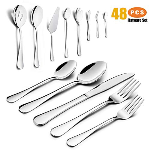 52 PCS Stainless Steel Silverware Flatware Set Kitchen Cutlery Service for 8